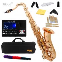 Aklot Bb Tenor Saxophone Sax Gold Lacquered with...