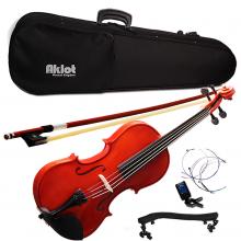 Violin 4/4 Full Size Natural Acoustic Fiddle with Case Bow Shoulder Rest Tuner Violin Rosin Wood Musical Instruments