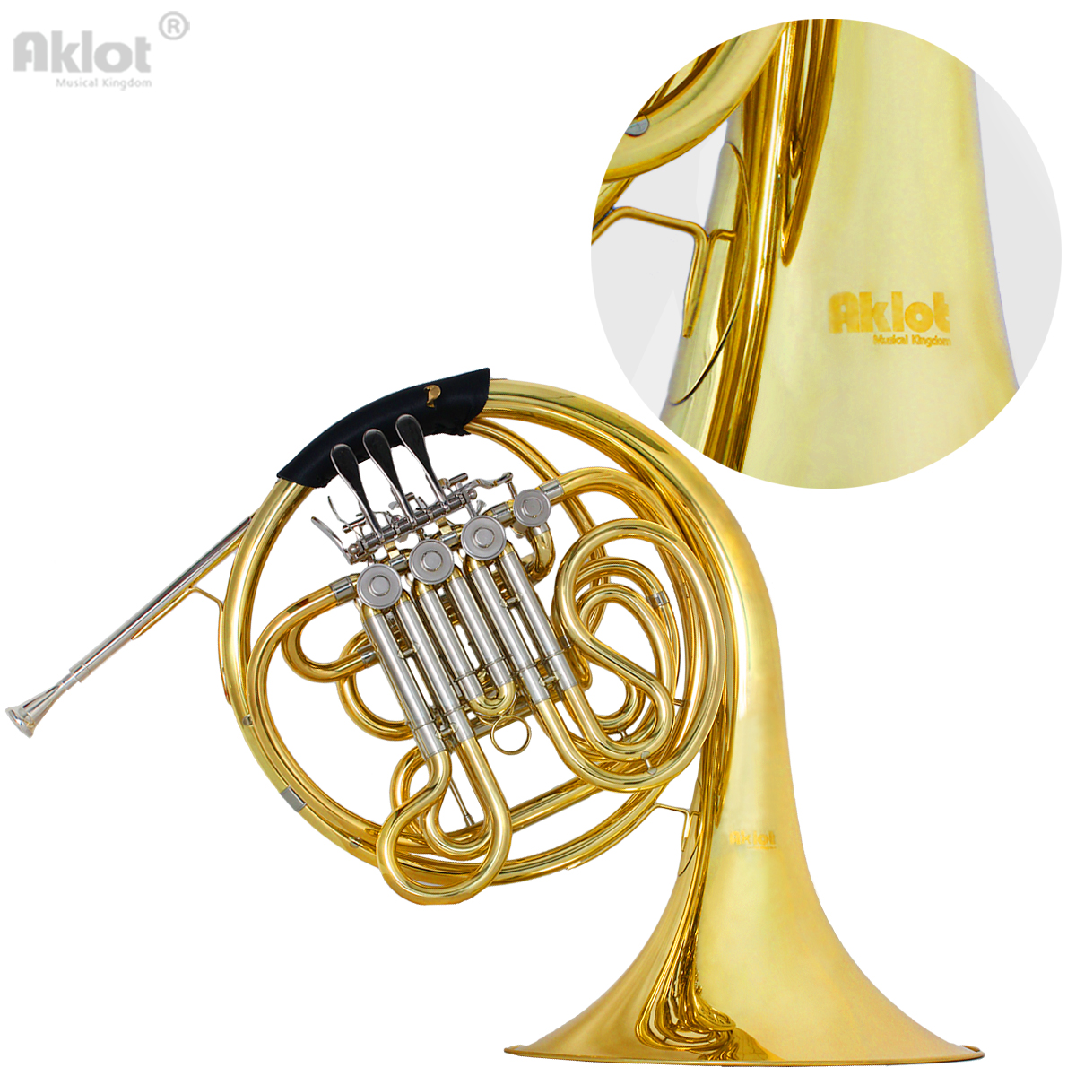 EFH-480 Eastar Double French Horn Key of F/Bb Standard 4-Key for Students Beginners Adults with Hard Case Tuner Mouthpiece Gloves Valve Oil and Cleaning Kit 