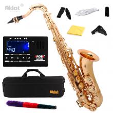 Aklot Bb Gold Beginner Tenor Saxophone Sax Brass...
